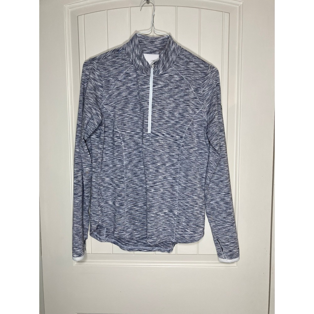 Zero Restriction Womens Medium Grey Space Dye 1/4 Zip Pullover Mesh Back Stretch
